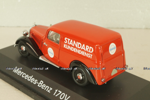 Mercedes-Benz 170V Covered wagon (W136) "Standard" 1946, red, 77183, Schuco 1:43 