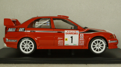 Mitsubishi Lancer RS Evolution VI, No.1 Rallye WM, Rally San Remo T.Maekinen/R.Mannisenmaeki, IXO 1:18