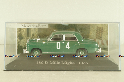 Mercedes-Benz 180 D (W120) #4, Mille Miglia 1955, green, Mercedes-Benz-Offizielle Modell-Sammlung #80, Altaya 1:43