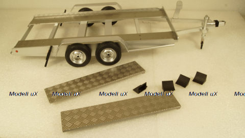 Прицеп автовоз Autotrailer silver, IXO 1:18