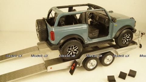 Прицеп автовоз Autotrailer silver, IXO 1:18