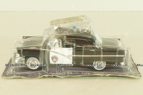 Ford Fairlane Town Sedan,  Police Detroit 1956, black/white, Полицейские Машины Мира №1, 1:43