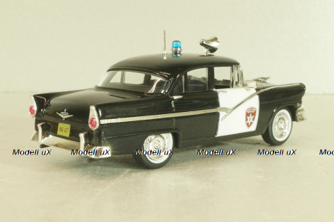 Ford Fairlane Town Sedan,  Police Detroit 1956, black/white, Полицейские Машины Мира №1, 1:43