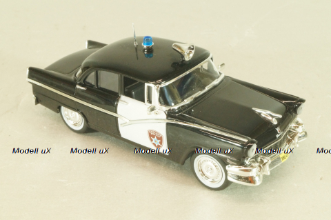 Ford Fairlane Town Sedan,  Police Detroit 1956, black/white, Полицейские Машины Мира №1, 1:43
