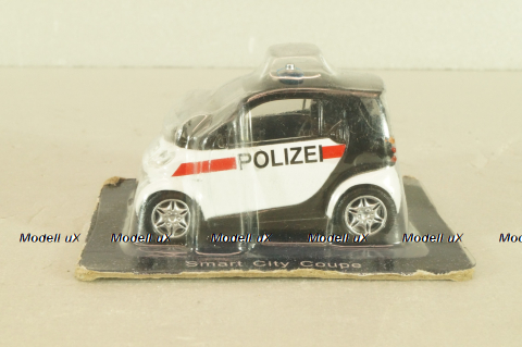 SMART Fortwo, Police Austria 1998, white/black, Полицейские Машины Мира №45, 1:43