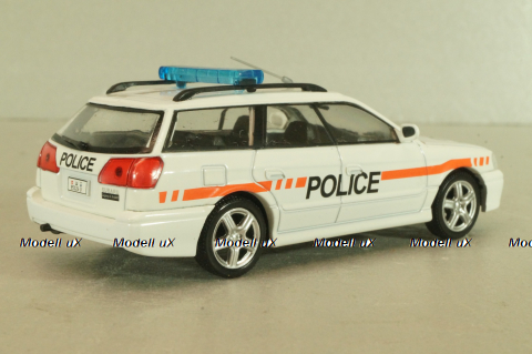 Subaru Legacy Police, Switzerland 2001, white, Полицейские машины мира №12, DeAgostini, 1:43