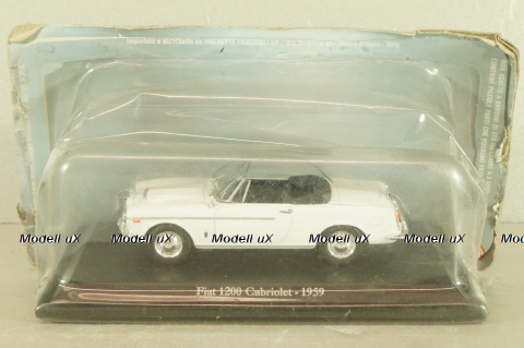 Fiat 1200 Cabriolet 1959, white, Hachette 1:43