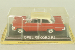 Opel Rekord P2 1961, red/white roof, Masini de Legenda №55, Deagostini 1:43