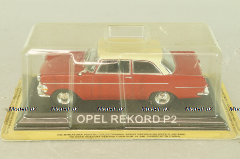 Opel Rekord P2 1961, red/white roof, Masini de Legenda №55, Deagostini 1:43