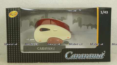 Caravan I burgundy / creamy white, Cararama 1:43