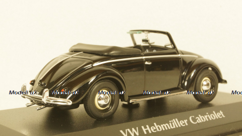 Volkswagen Hebmuller cabriolet 1950, black, built on VW Beetle (Typ 14), 940052130, Maxichamps 1:43