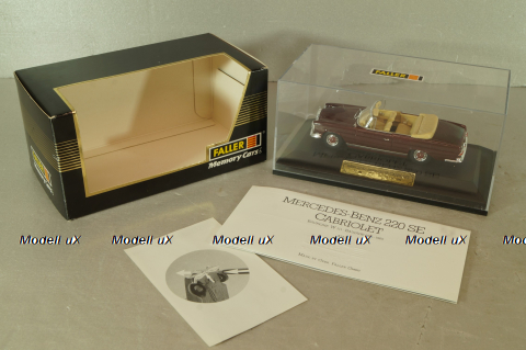 Mercedes-Benz 220 SE Cabriolet (W111) 1965, dark red, 4311, Faller 1:43