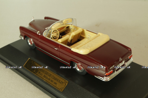 Mercedes-Benz 220 SE Cabriolet (W111) 1965, dark red, 4311, Faller 1:43