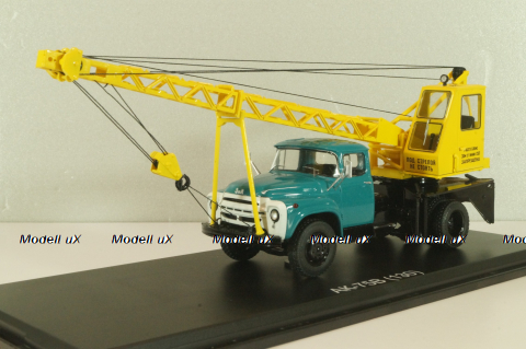 АК-75В автокран на шасси Зил-130 1964, зеленый/желтый, SSM1549, SSM 1:43