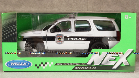 Chevrolet Tahoe Police 2008, WEL22509WP-W, Welly 1:24