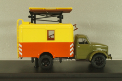 ТВ-3 телескопическая вышка на шасси Газ-51А 1960, зеленый/желтый/красный, SSM1627, SSM 1:43