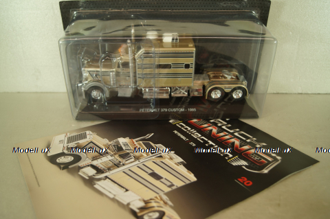 Peterbilt 379 Custom 1985 beige with silver strips Truck Tuning Collection 20, Hachette 1:43