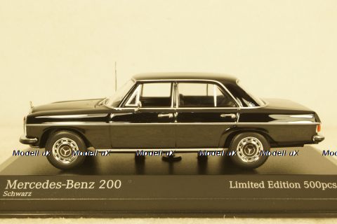 Mercedes 200 1968 black, 943034004,  Minichamps 1:43 