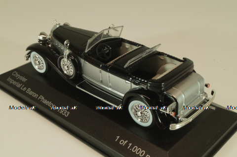 Chrysler Imperial Le Baron phaeton 1933, black/silver,WB114, WhiteBox 1:43