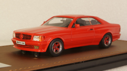 Mercedes S-class 560SEC 6.0 AMG (C126) coupe 1984, red, GLM Models 1:43