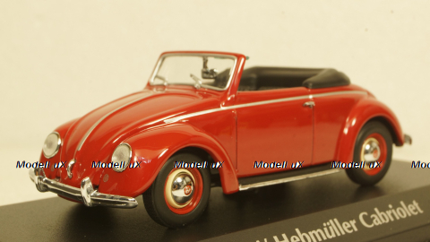 Volkswagen Hebmuller cabriolet 1950, red, built on VW Beetle (Typ 14), 940052131, Maxichamps 1:43