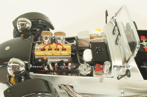 Caterham Super Seven JPE, black with carbon, 08225C, Kyosho 1:18