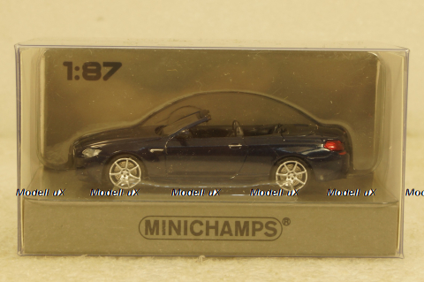BMW M6 Cabrio 2015 blue, 870027330, Minichamps 1:87