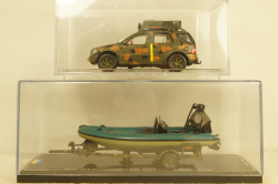 Mercedes ML320 W163 1998 with powerboat Ukraine Territorial Defense Forces (Mykolaiv 2022), TruckTyr 1:43