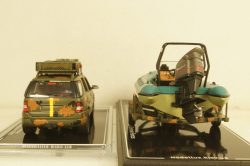 Mercedes ML320 W163 1998 with powerboat Ukraine Territorial Defense Forces (Mykolaiv 2022), TruckTyr 1:43