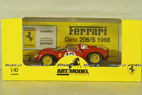Ferrari Dino 206/S #12 Nurburgring 1996, Rodriguez/Ginther, red, ART031, ART Model 1:43