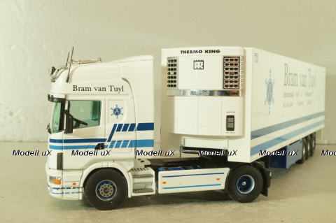 Scania 114L with semi-trailer "Bram van Tuyl" white, Tekno 1:50