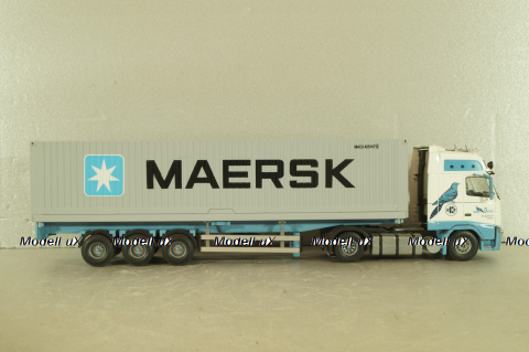 Volvo FH 12 with semi-trailer "Maersk" white/blue/grey, Tekno 1:50