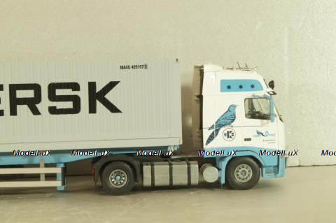 Volvo FH 12 with semi-trailer "Maersk" white/blue/grey, Tekno 1:50