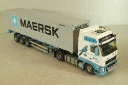Volvo FH 12 with semi-trailer "Maersk" white/blue/grey, Tekno 1:50