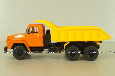 Краз-251Б самосвал 1970, оранжевый/желтый, Легендарные Грузовики СССР №58, Modimio 1:43
