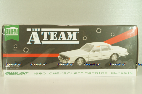 Chevrolet Caprice Classic 1980, from movie A-Team, white, 19109, Greenlight 1:18