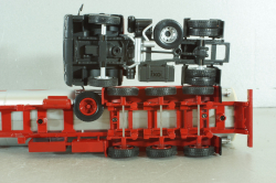 Mercedes-Benz SK 1844 with trailer Hoyer 1994, red/silver, TTR001, IXO 1:43