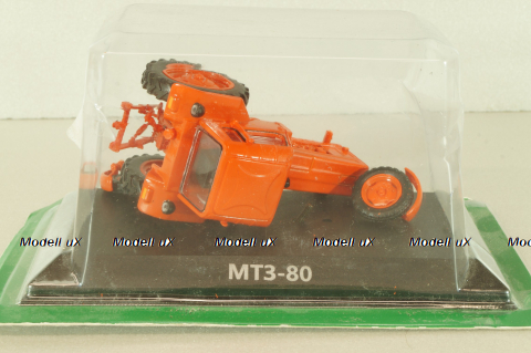 МТЗ-80 трактор 1974, красный, ТРАКТОРЫ история,люди,машины (Hachette) №6 1:43 На Запчасти!