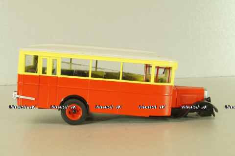 Зис-8 автобус, красно/желтый, Наши Автобусы №9, Modimio 1:43 На запчасти!