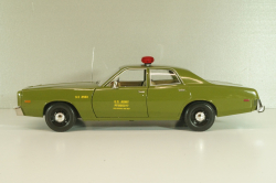 Plymouth Fury Army Police 1978, from move A-Team, green, 19053, Greenlight 1:18