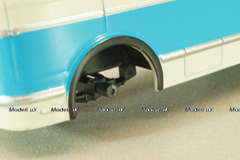 Зис-155 автобус, белый/синий, Наши Автобусы №19, Modimio 1:43 На Запчасти!