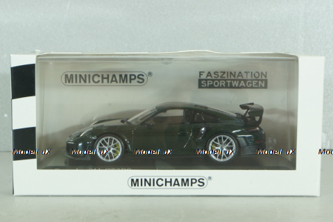 Porsche 911 (991.2) GT2 RS Weissach Package 2018, dark green/silver rims, 413067287, Minichamps 1:43