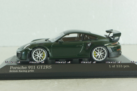 Porsche 911 (991.2) GT2 RS Weissach Package 2018, dark green/silver rims, 413067287, Minichamps 1:43