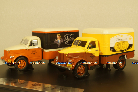 Газ-51 Фургон КИ-51 "Абрау-Дюрсо" и Газ-51 Фургон КИ-51 "Советское виски" ( Набор "Вспомнить все!"), 905150, DiP Models 1:43