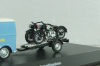DKW Schnellaster Typ 30  with trailer and 2 motorrad 1955, blue, 450745600, Schuco 1:43