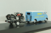 DKW Schnellaster Typ 30  with trailer and 2 motorrad 1955, blue, 450745600, Schuco 1:43