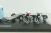 DKW Schnellaster Typ 30  with trailer and 2 motorrad 1955, blue, 450745600, Schuco 1:43