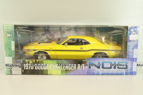 Dodge Challenger R/T 1970 from TV-Series NCIS, yellow, 12845, Greenlight 1:18