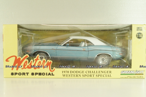 Dodge Challenger Western Sport Special 1970, blue metallic, 13644, Greenlight 1:18