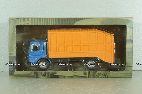 Saviem SM 10 garbage truck 1975, blue/orange, Altaya 1:43 